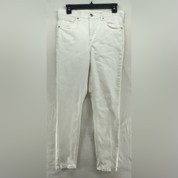 Topshop Denim - Topshop Cream White Jamie Skinny Leg Stretch Denim Jeans W32 L30 10.5” Rise